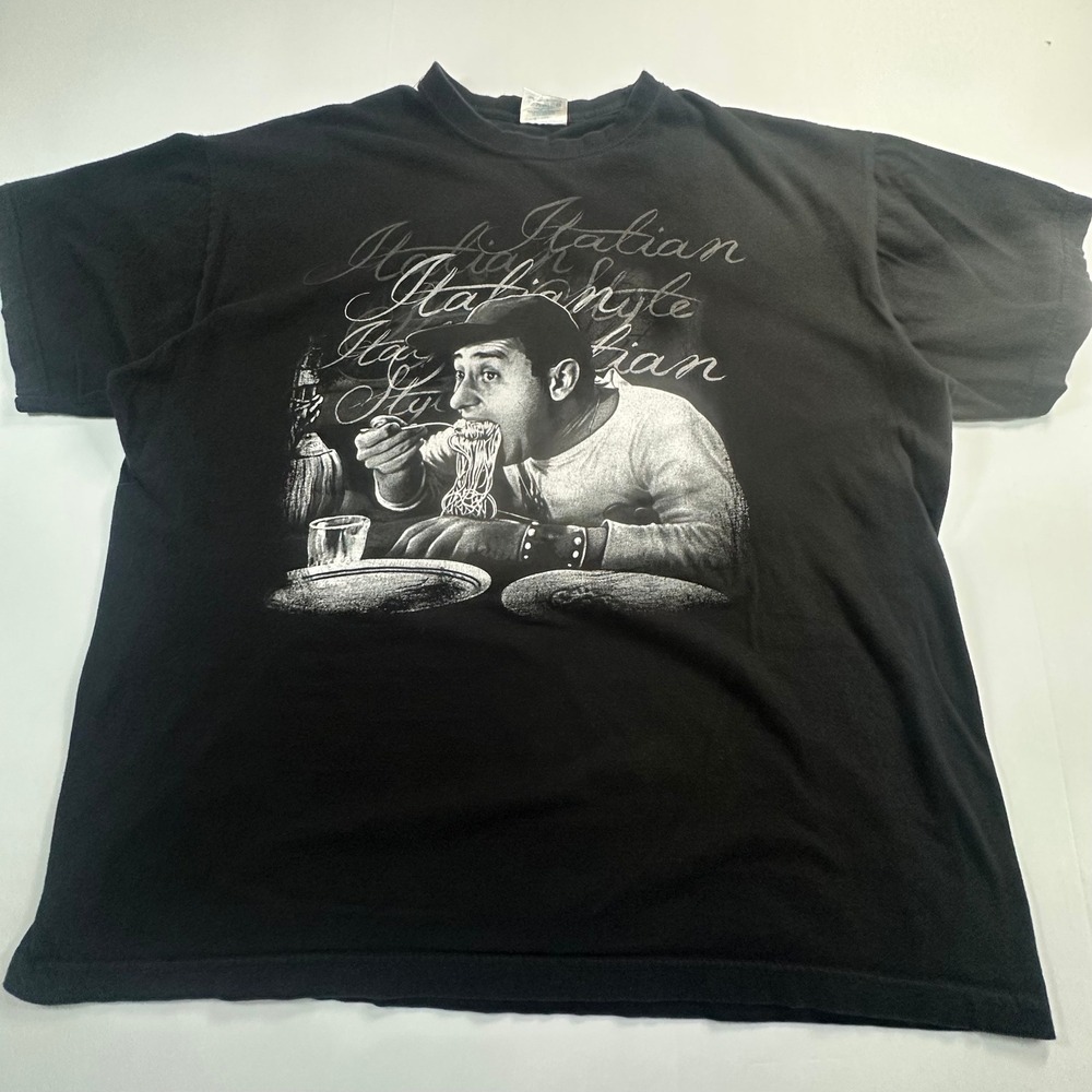 JHK Alberto Sordi Italian Style Spaghetti Graphic T-Shirt Mens XXL Black